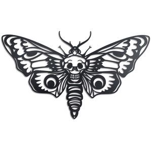 Death Head Moth Metal Wall Decor,black Gothic Skull Butterfly Wall Decor🦁